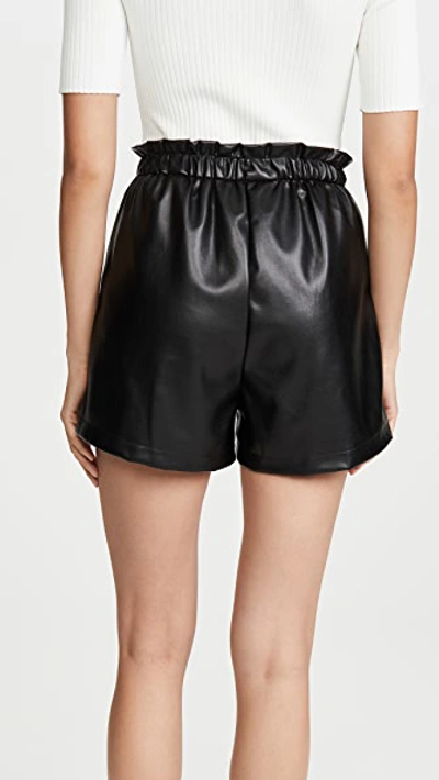 Shop Bb Dakota Vegan Leather Shorts In Black