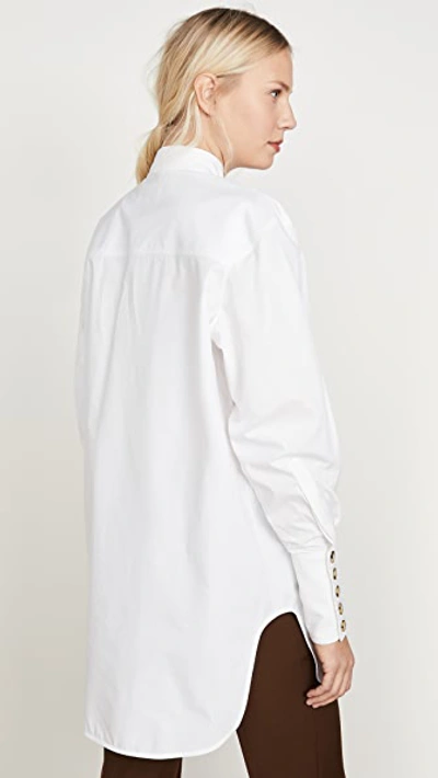 Shop Ellery Puzzo V Paneled Neck Shirt In White