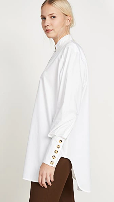 Shop Ellery Puzzo V Paneled Neck Shirt In White