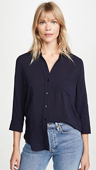 Shop L Agence Ryan 3/4 Sleeve Blouse In Midnight