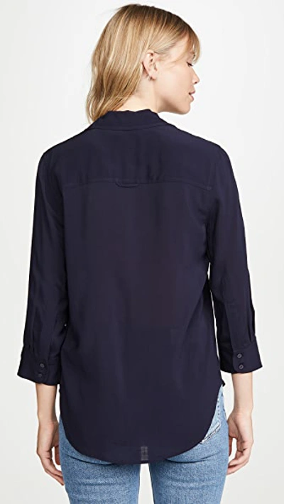 Shop L Agence Ryan 3/4 Sleeve Blouse In Midnight