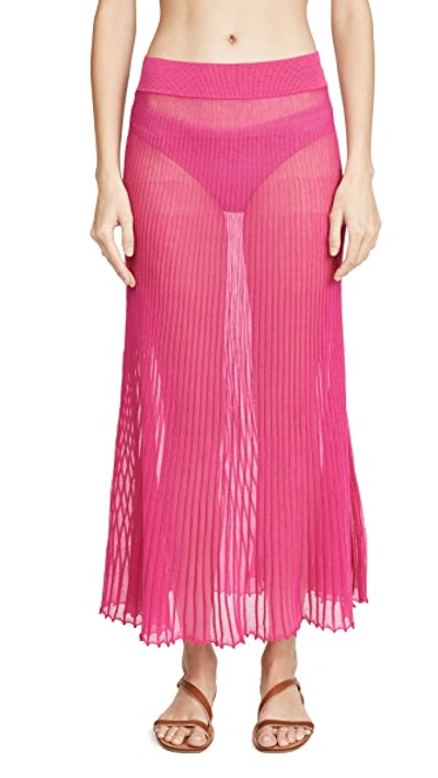 Shop Jacquemus The Long Helado Skirt In Pink