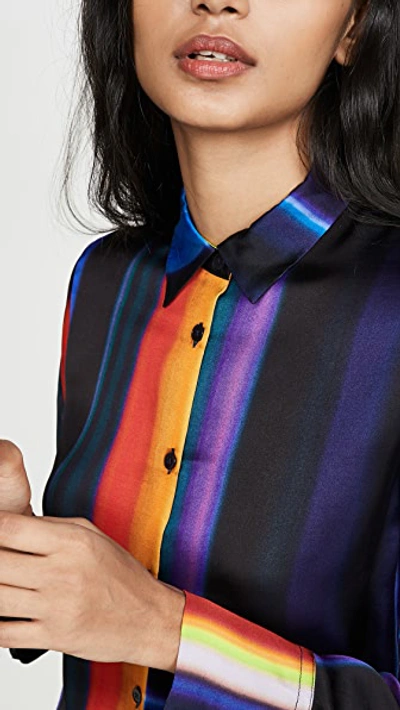 Shop Paul Smith Rainbow Stripe Button Down Shirt