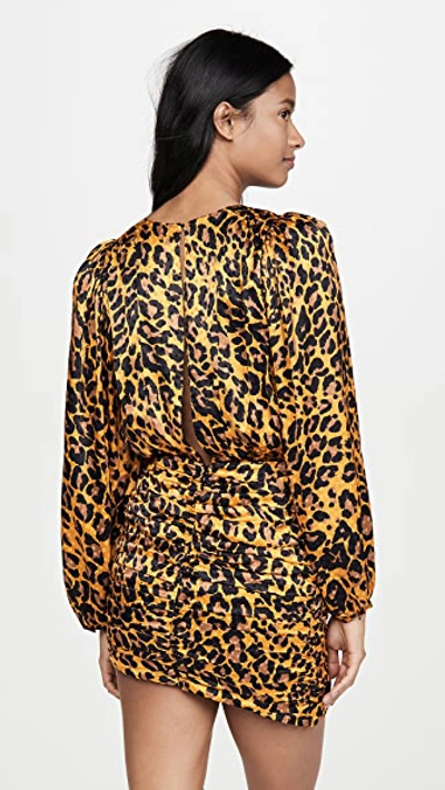 Shop Ronny Kobo Giorgia Dress In Leopard Gold Multi