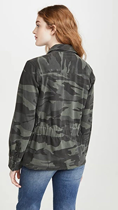 Shop Splendid Camo Shirt Jacket In Vintage Olive Branch