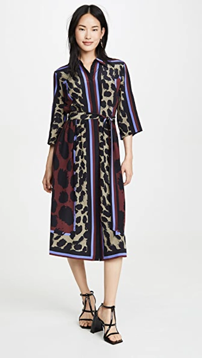 Shop Diane Von Furstenberg Sogol Dress In Dark Leopard Placement