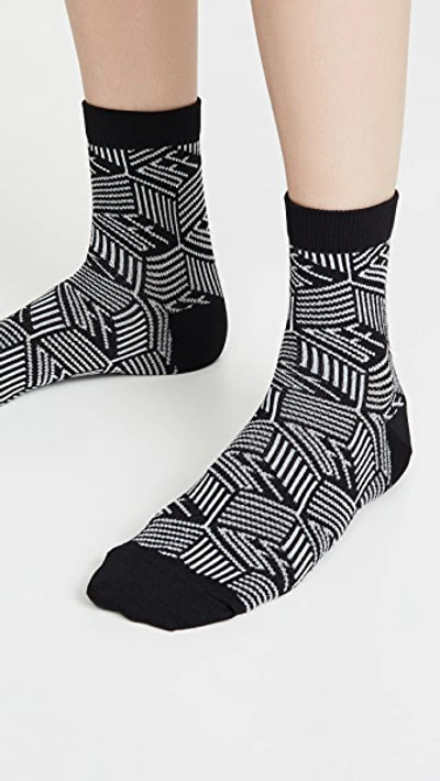 Shop Off-white Medium Monogram Socks In Black White