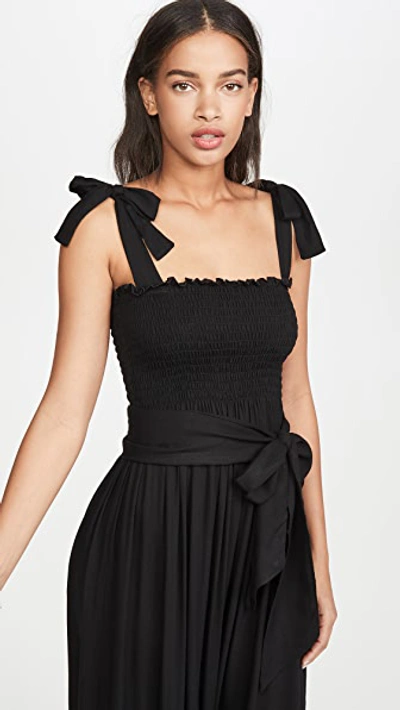 Shop Coolchange Priscilla Dress In Black Solid Dobby