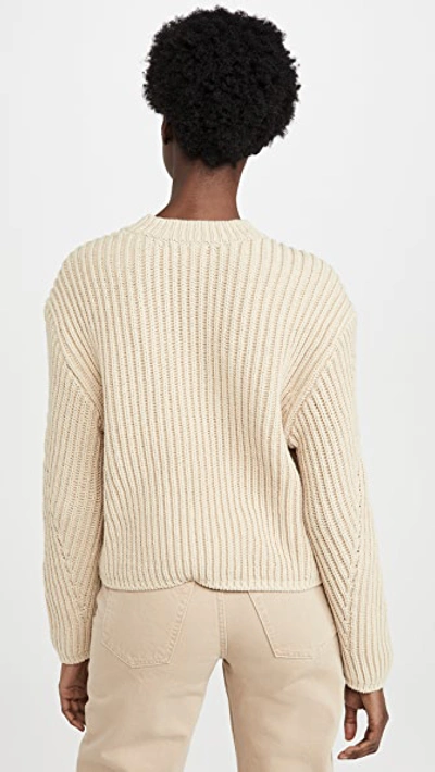 Shop Acne Studios Khali Cotton Rib Sweater In Cold Beige