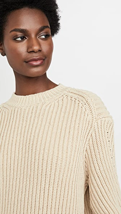 Shop Acne Studios Khali Cotton Rib Sweater In Cold Beige