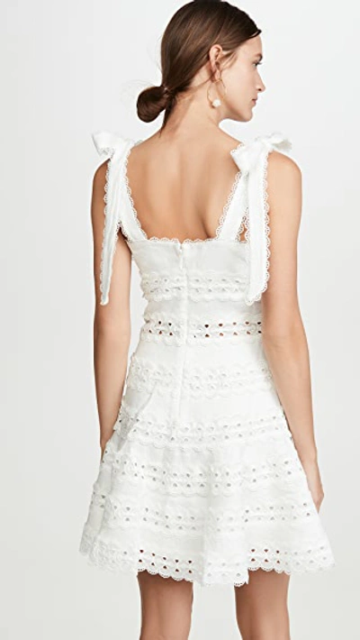 Shop Zimmermann Kirra Tie Shoulder Mini Dress In Ivory