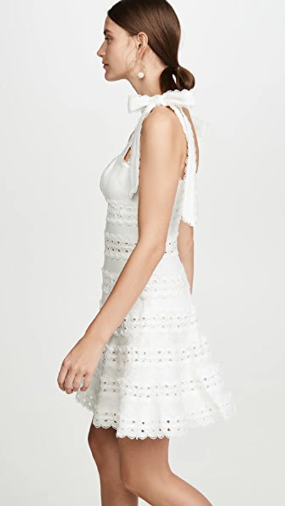 Shop Zimmermann Kirra Tie Shoulder Mini Dress In Ivory