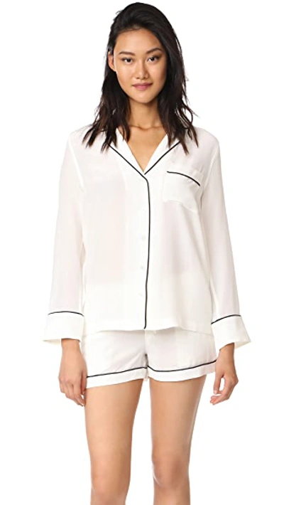 Equipment Lillian Silk Short Pajamas In White | ModeSens