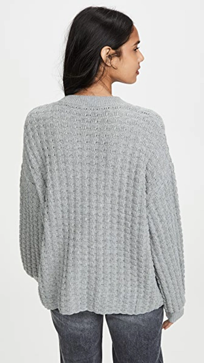 Shop The Range Exaggerated Thermal Sleeve Knit In Smoke