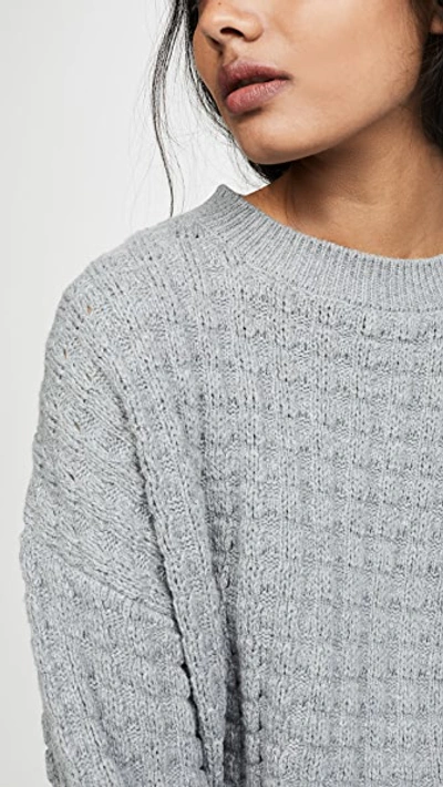 Shop The Range Exaggerated Thermal Sleeve Knit In Smoke