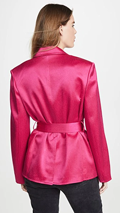 Shop Adeam Belted Tailored Jacket In Fuchsia