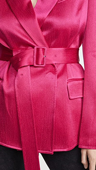 Shop Adeam Belted Tailored Jacket In Fuchsia