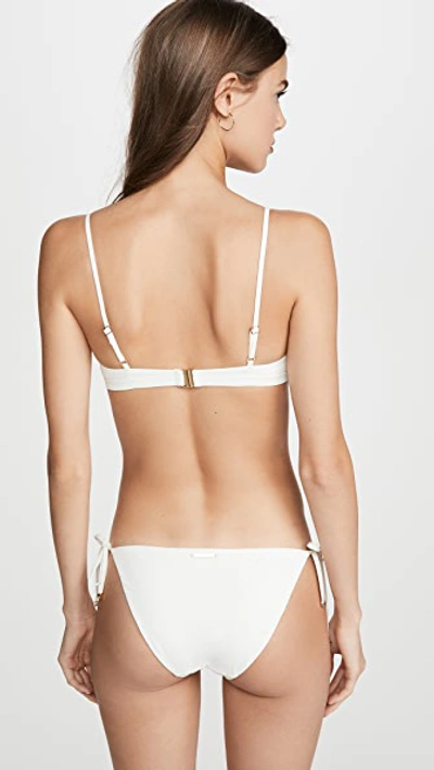 Shop Stella Mccartney Falabella Triangle Bikini Top In Ivory