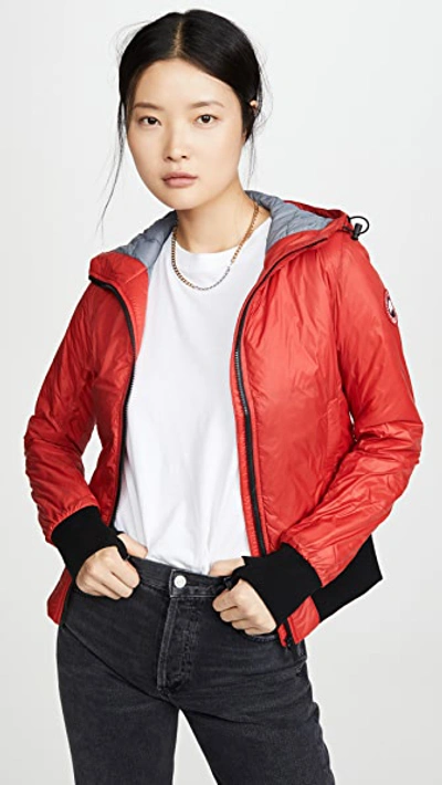 Shop Canada Goose Dore Hoodie Jacket In Red