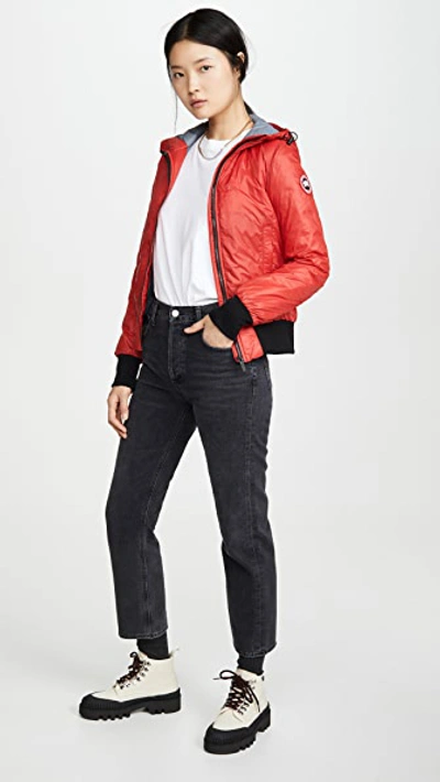 Shop Canada Goose Dore Hoodie Jacket In Red