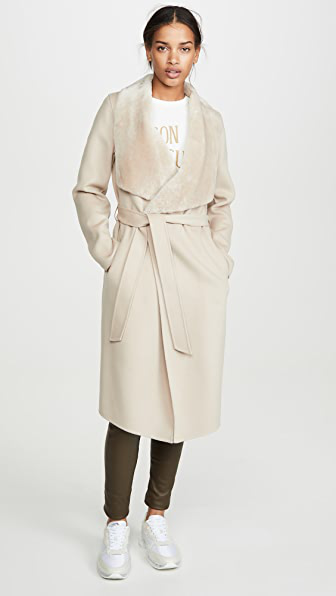 shearling wrap coat