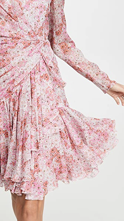 Shop Giambattista Valli Long Sleeve Floral Mini Dress In Rose