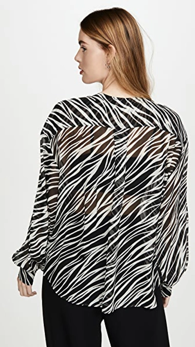 Shop Anine Bing Arrow Shirt In Cream Zebra