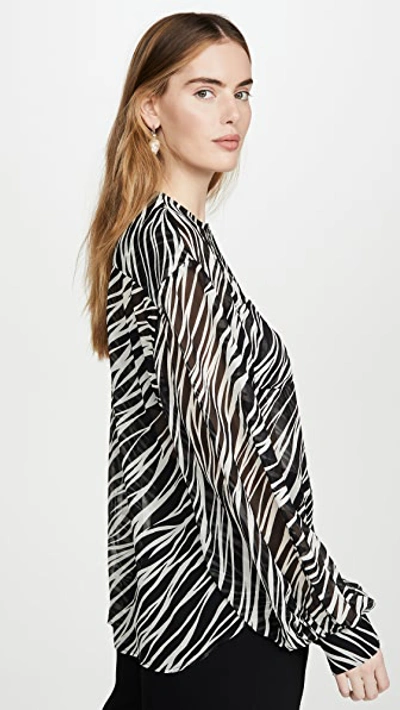 Shop Anine Bing Arrow Shirt In Cream Zebra