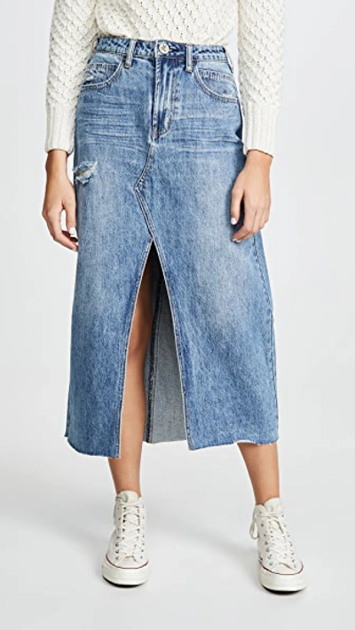 Shop One Teaspoon Rocko Long Length Skirt In Texan Blue