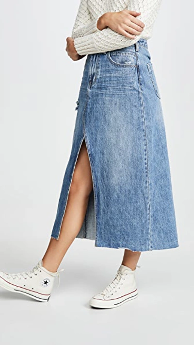 Shop One Teaspoon Rocko Long Length Skirt In Texan Blue