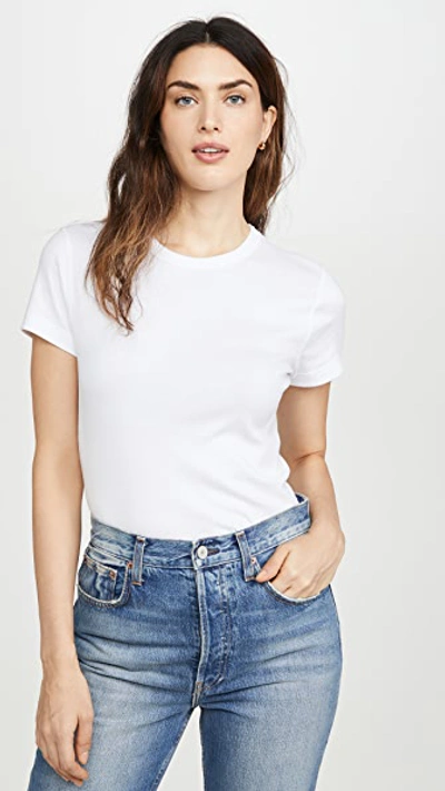 Shop Three Dots Essential Heritage Crew T-shirt In White