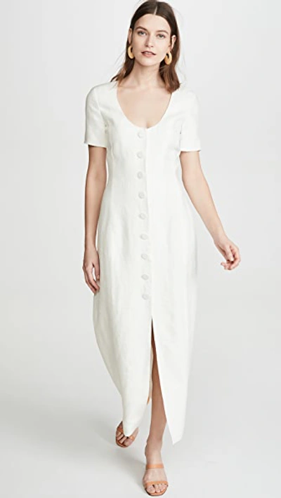 Shop Rebecca De Ravenel Lots Of Love Dress In Off-white