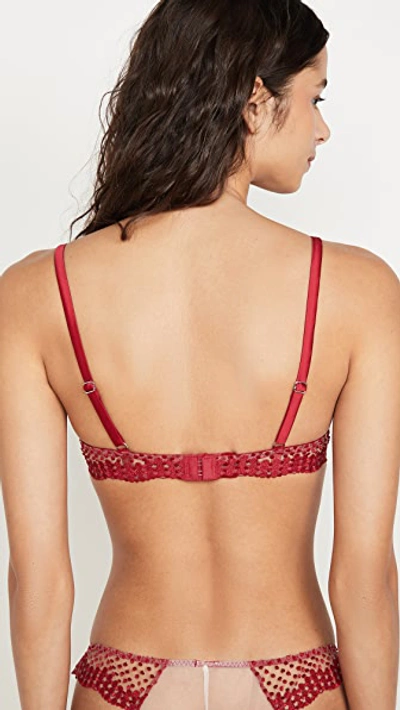 Shop Fleur Du Mal Dotty Demi Bra In Pop Cherry