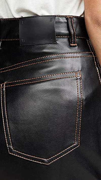 Shop Proenza Schouler Faux Leather Button Front Midi Skirt In Black