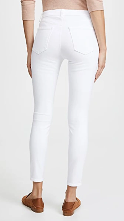 Shop J Brand High Rise Alana Crop Jeans In Blanc