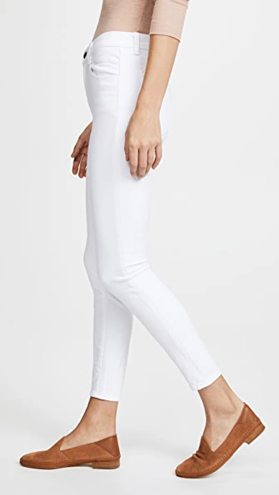 Shop J Brand High Rise Alana Crop Jeans In Blanc