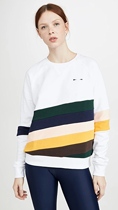 Shop The Upside Sunrise Bondi Crew Sweatshirt In White/multi