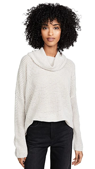 Shop Bb Dakota Throw In The Cowl Sweater In Light Grey