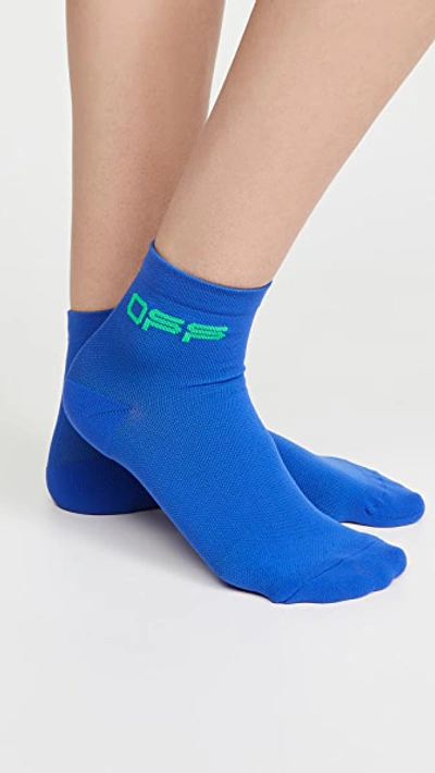 Shop Off-white Off Short Socks In Blue/green