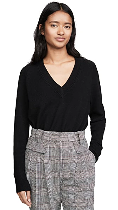 Shop Equipment Madalene V Neck Cashmere Sweater In True Black