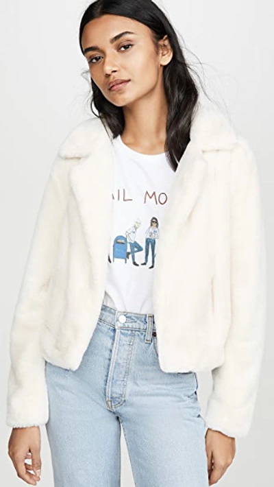 Shop Blank Denim Pop Coat In Cream