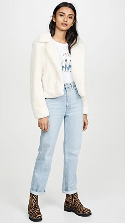 Shop Blank Denim Pop Coat In Cream