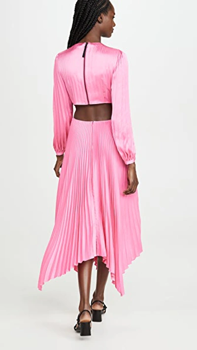 A.l.c Naples Pleated Cutout Handkerchief Dress In Grapefruit