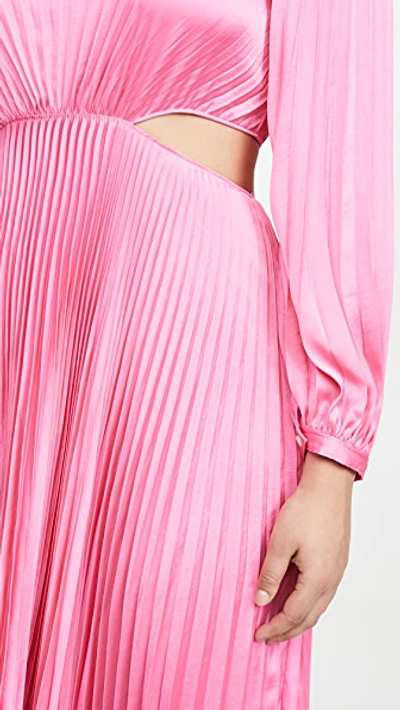 A.l.c Naples Pleated Cutout Handkerchief Dress In Grapefruit