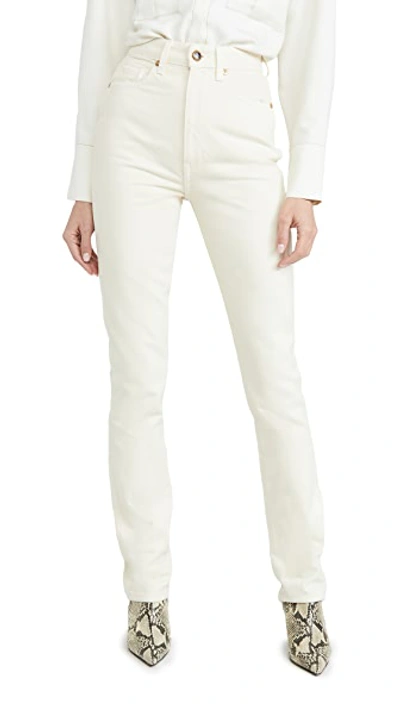 Shop Khaite Daria Jeans In Ivory Rigid