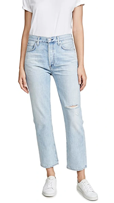 Shop Citizens Of Humanity Mckenzie Curved Straight Jeans In Blazing Star
