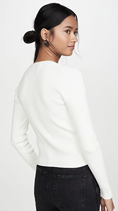 Simon Miller Nepa Mismatched Button Rib Cardigan In White