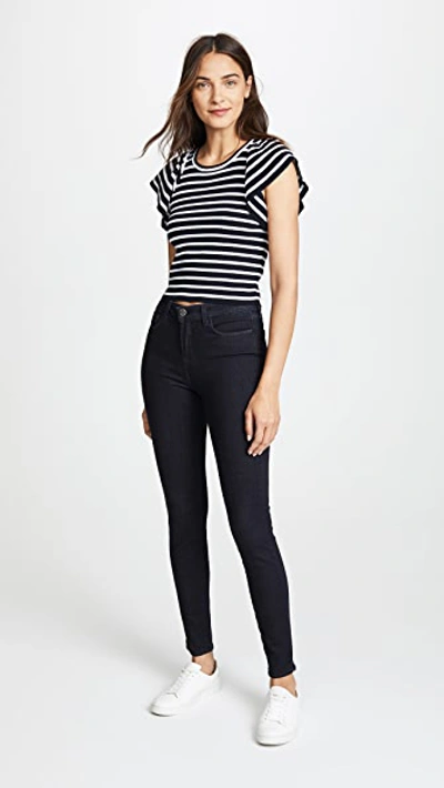 Shop L Agence Marguerite High Rise Skinny Jeans In Eclipse