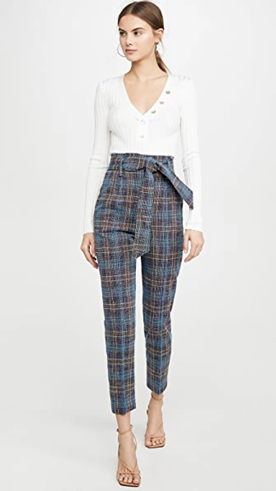 Shop Veronica Beard Clerence Pants In Blue Multi