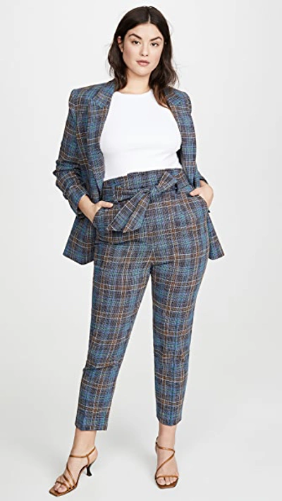 Shop Veronica Beard Clerence Pants In Blue Multi